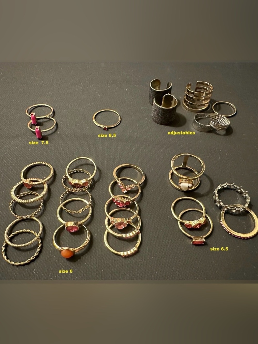 Ring bundle  various sizes & adjustable nwot